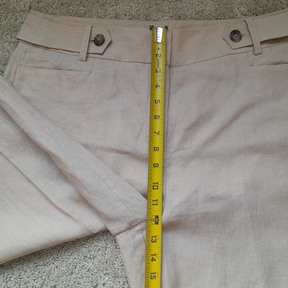 Talbots wide leg linen pants tan beige lightweight womens 14 - Picture 11 of 11